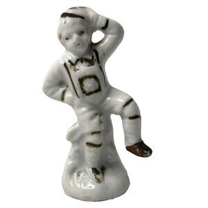 Vintage Porcelain Dancing Boy in Lederhosen Miniature figurine